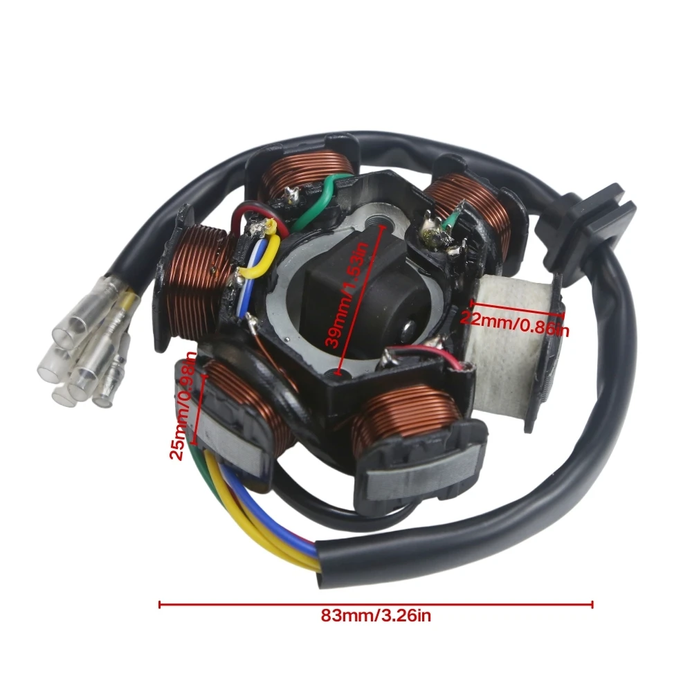 

Motorcycle Ignition Stator Magneto Coil For 139QMB 147QMD 152QMI 157QMJ GY6 49cc 50cc 110cc 125cc 150cc Scooter Moped