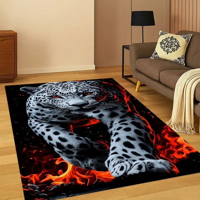Leopard Cheetah Beast Animal Carpet Rug for Bedroom Living Room Sofa Playroom Doormat Home Decor,Kid Play Area Rug Non-slip