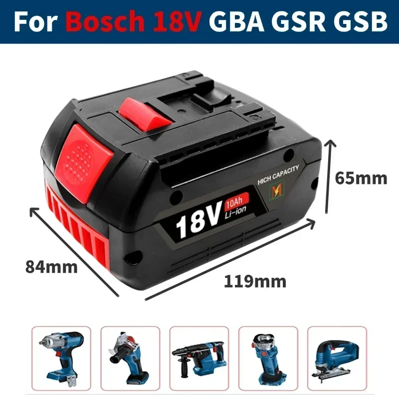 

18V Rechargeable Power Tool Battery 10.0AH For Bosch professional Li-ion battery replacement Bosch quick charger 14.4V-18V