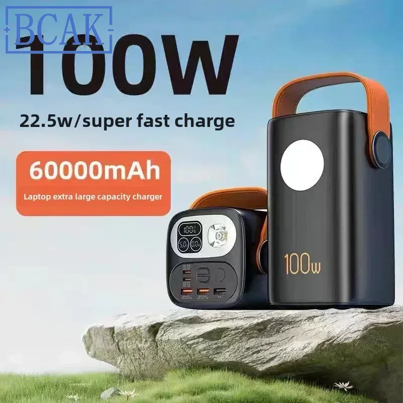 New Style Power Bank 60000 MAh 100W Super Fast Charging, Large Capacity Charging Laptop Flash Charging BCAK Mobile Power Supply