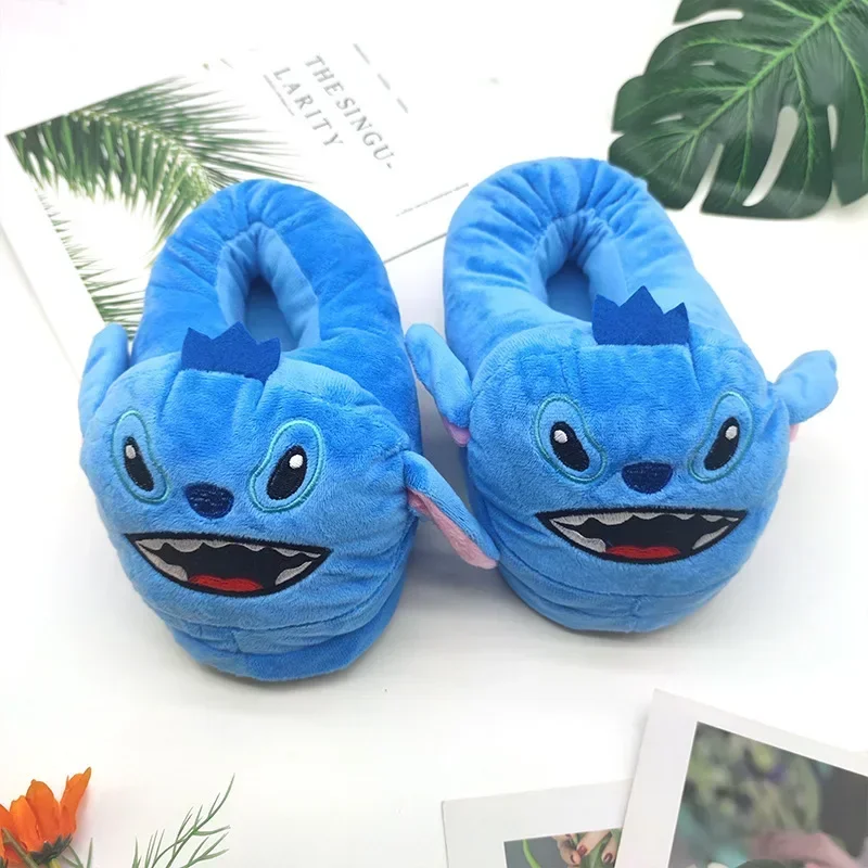 Disney Stitch Cartoon Stitch Cotton Warm Slipper Anime Autumn Winter Indoor Shoes Dolls Girls Women Home Slippers Christmas Gift