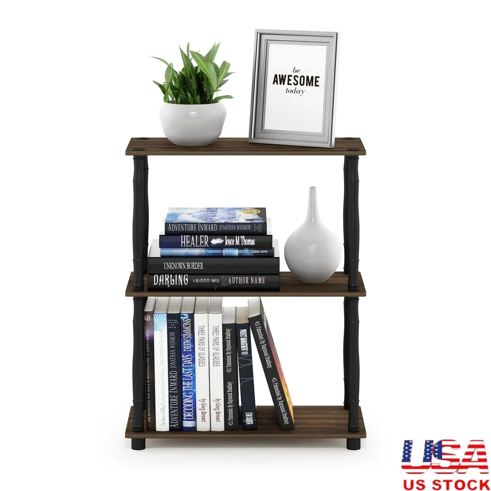

Durable 3-Shelf Freestanding Storage Unit Easy Assembly Indoor Furniture Adjustable Shelves Safe Rounded Corners Composite Wood