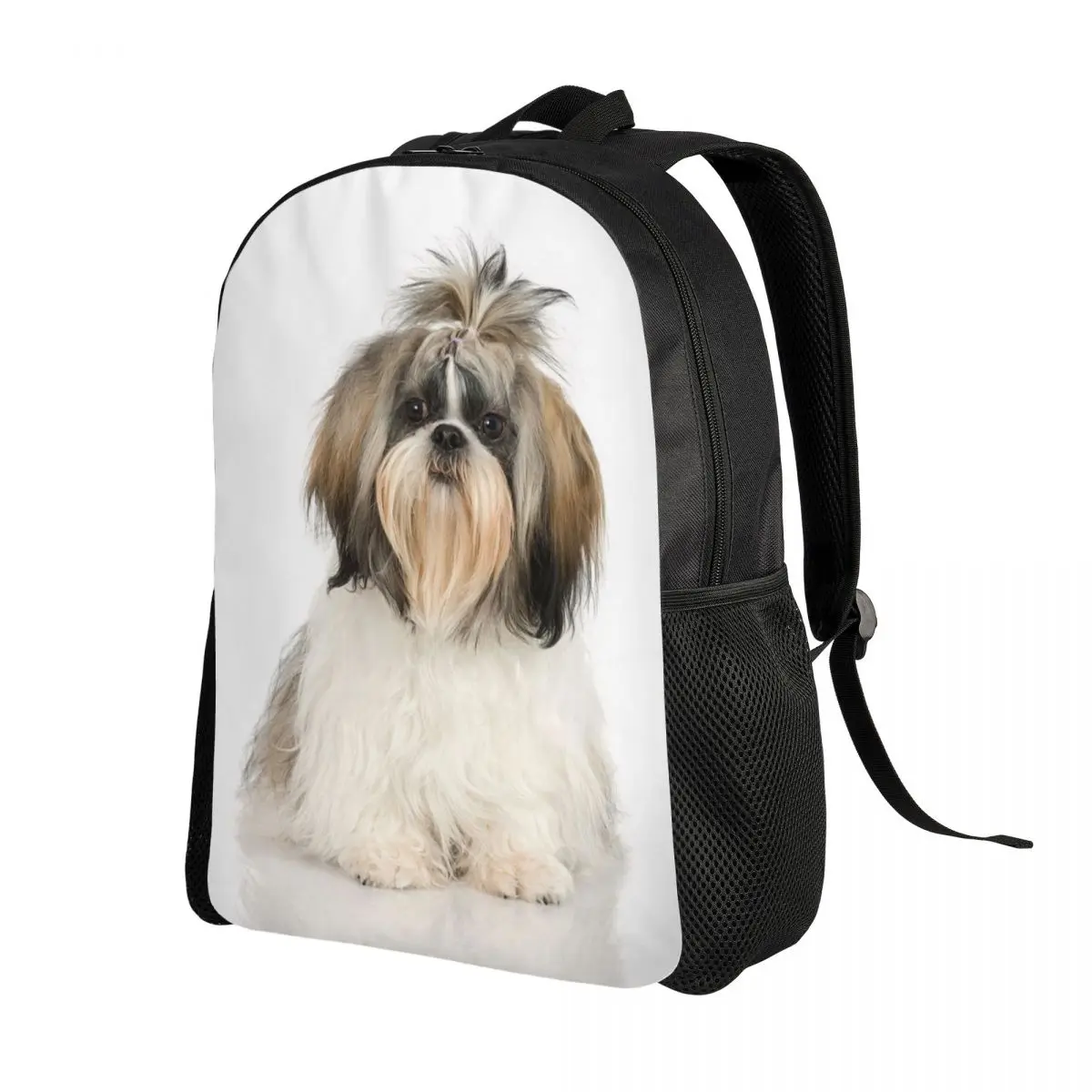 Shih Tzu Dog Portrait Laptop Backpack Men Women Basic Bookbag for College School Students Animal Pet Bags