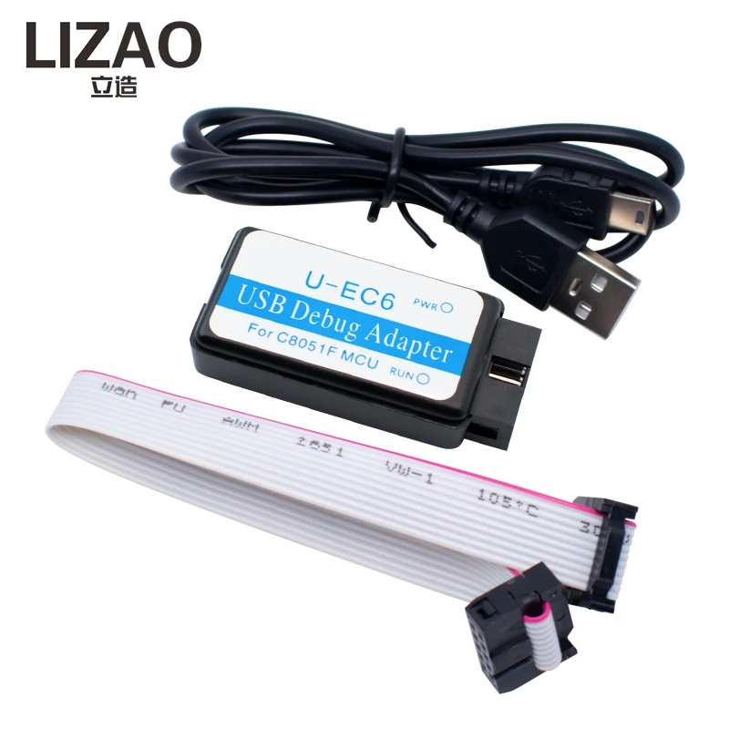C8051F USB Debug Adapter Programmer, U-EC6/EC5/EC3 Emulator with JTAG/C2 Interface for MCU Downloading