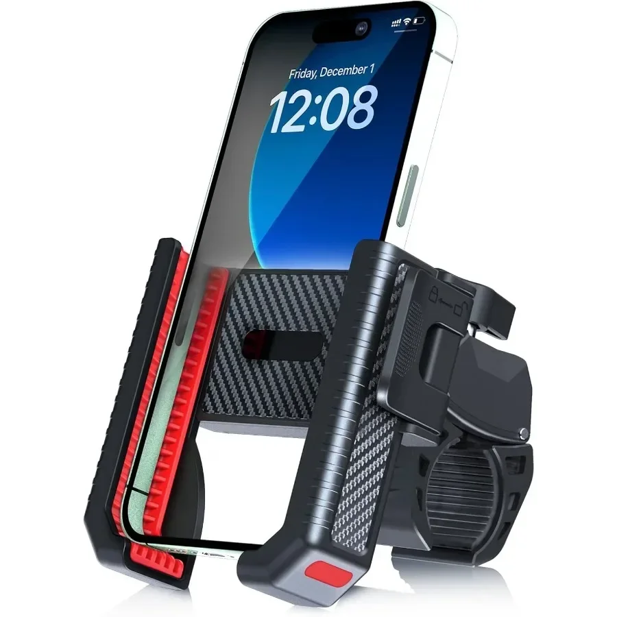 

Motorcycle Phone Mount Holder for iPhone 16 Pro Max 15 14 2.683.86 Wide Phones Camera Friendly 1s Lock Bike Phone Holder Handle