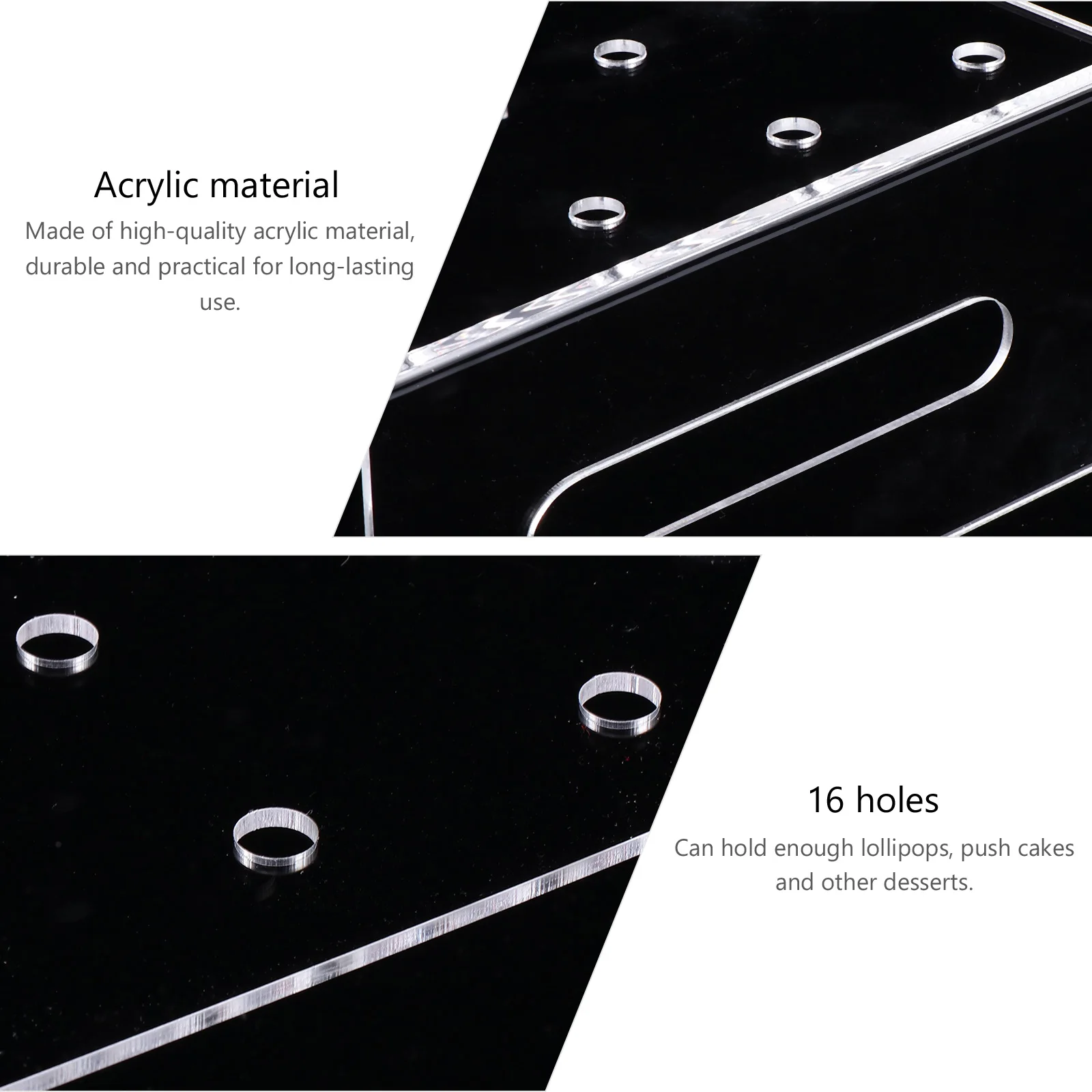 

16 Holes Acrylic Food Propeller Display Stand Push Cake Holder Lollipop Rack Transparent Plastic Storage Shelf