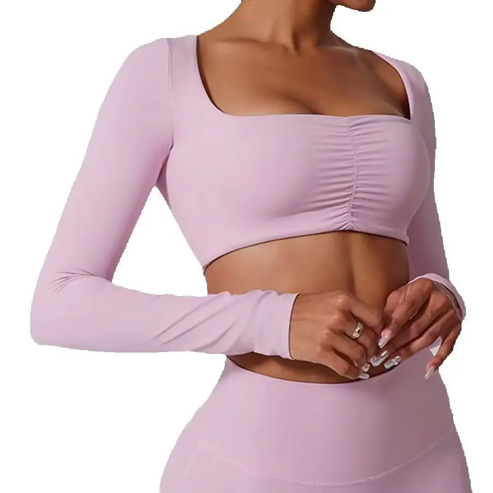 

Women Yoga Shirts Crop Top Female Long Sleeves Shirts for Women Yoga Sports Fitness Casual Quick Dry Gym Clothes Workout Tops