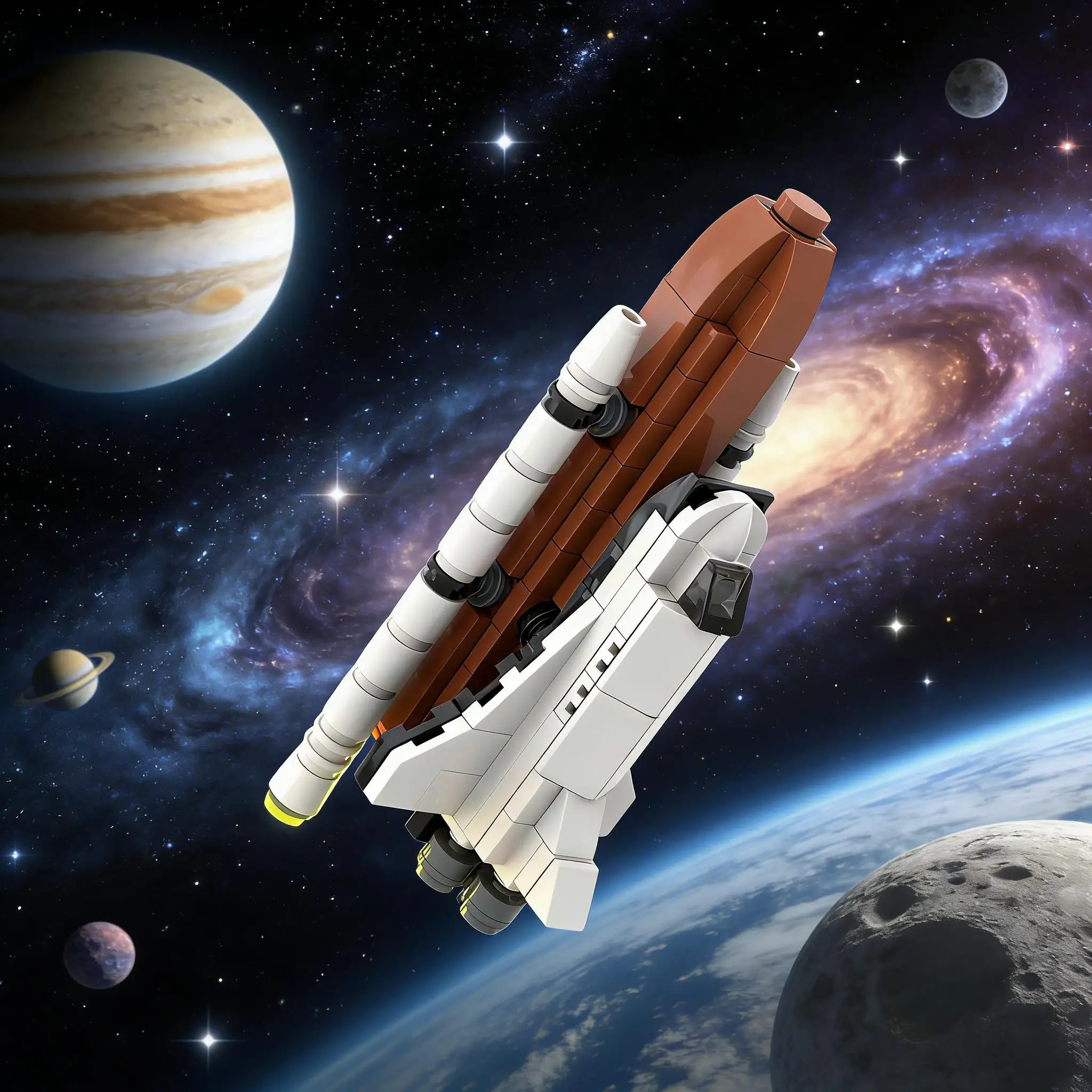 

Конструктор-головоломка Moc: Модель космического шаттла, самолета, ракеты, летательного аппарата на реактивном двигателе. Подарки.