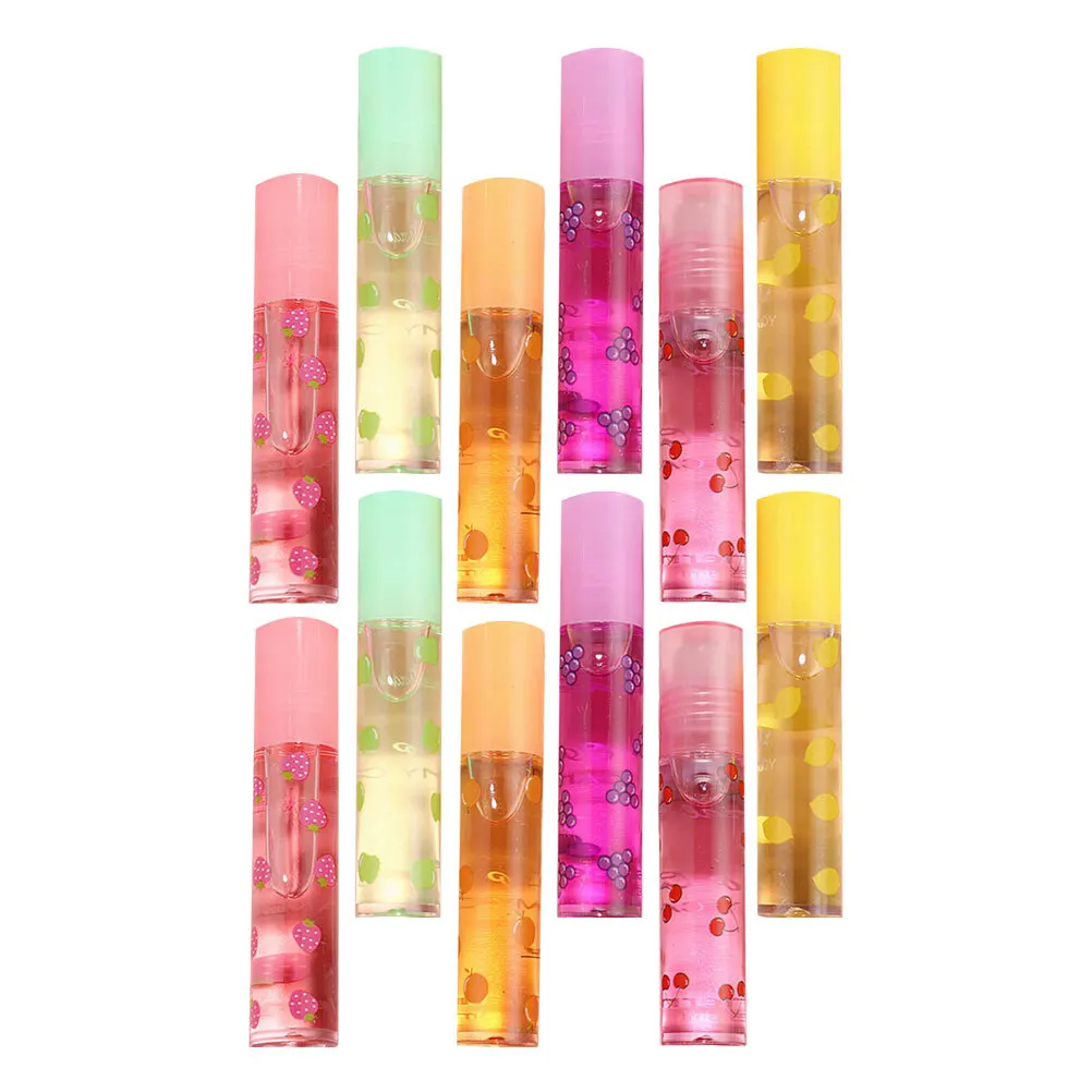 12Pcs Colorless Lip Gloss Premium Material Hydrating Long-Lasting Lip Caring Product Winter Gift for Family Women