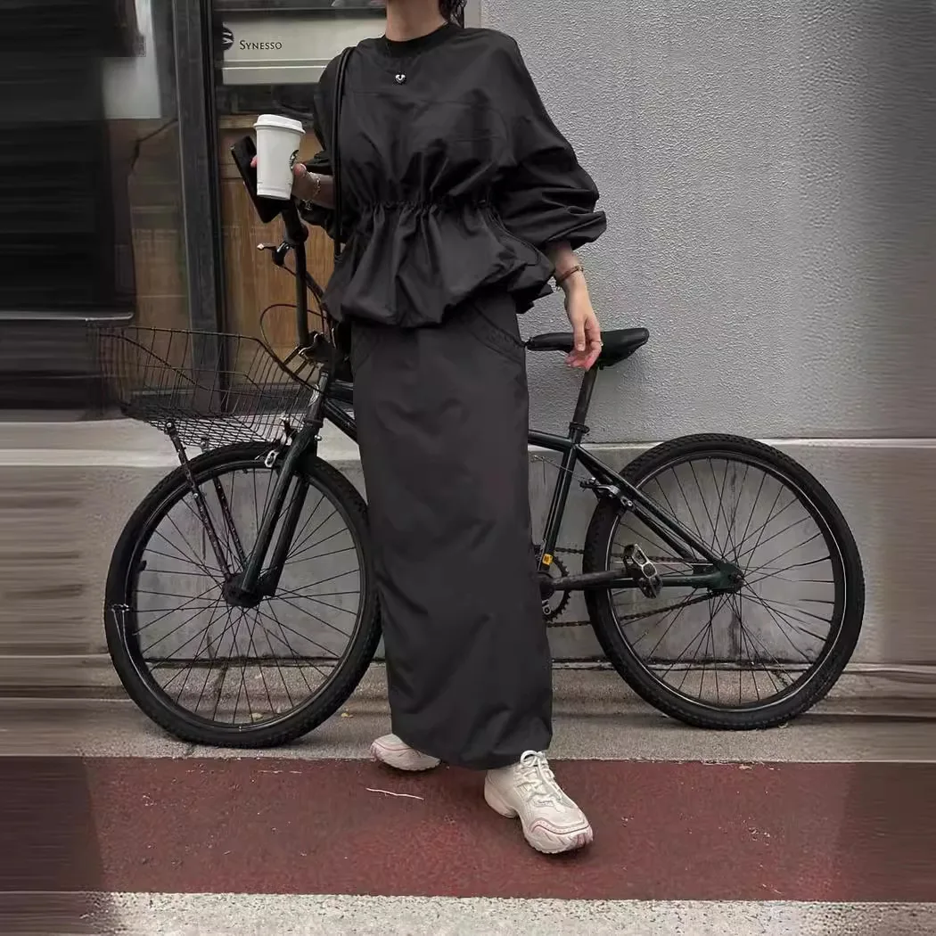 

Gagarich 2025 Spring Summer New Japanese Outdoor Casual Straight Leg Skirt Loose Lightweight Slimming Long Skirts Women