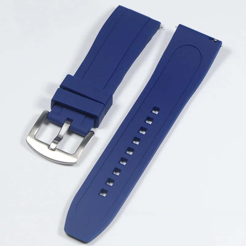 Fashion Smartwatch Silicone Strap 20mm 22mm Quick Relase Watchbands with Steel Buckle Watch Accessories Rubber Watchband