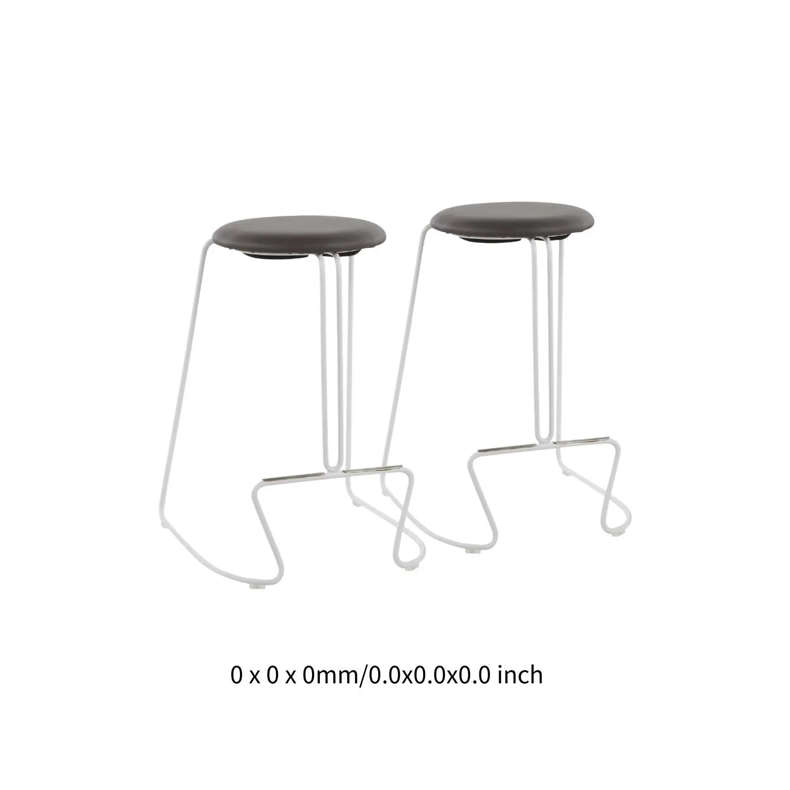 Tabouret de comptoir contemporain en acier blanc et simili cuir gris par