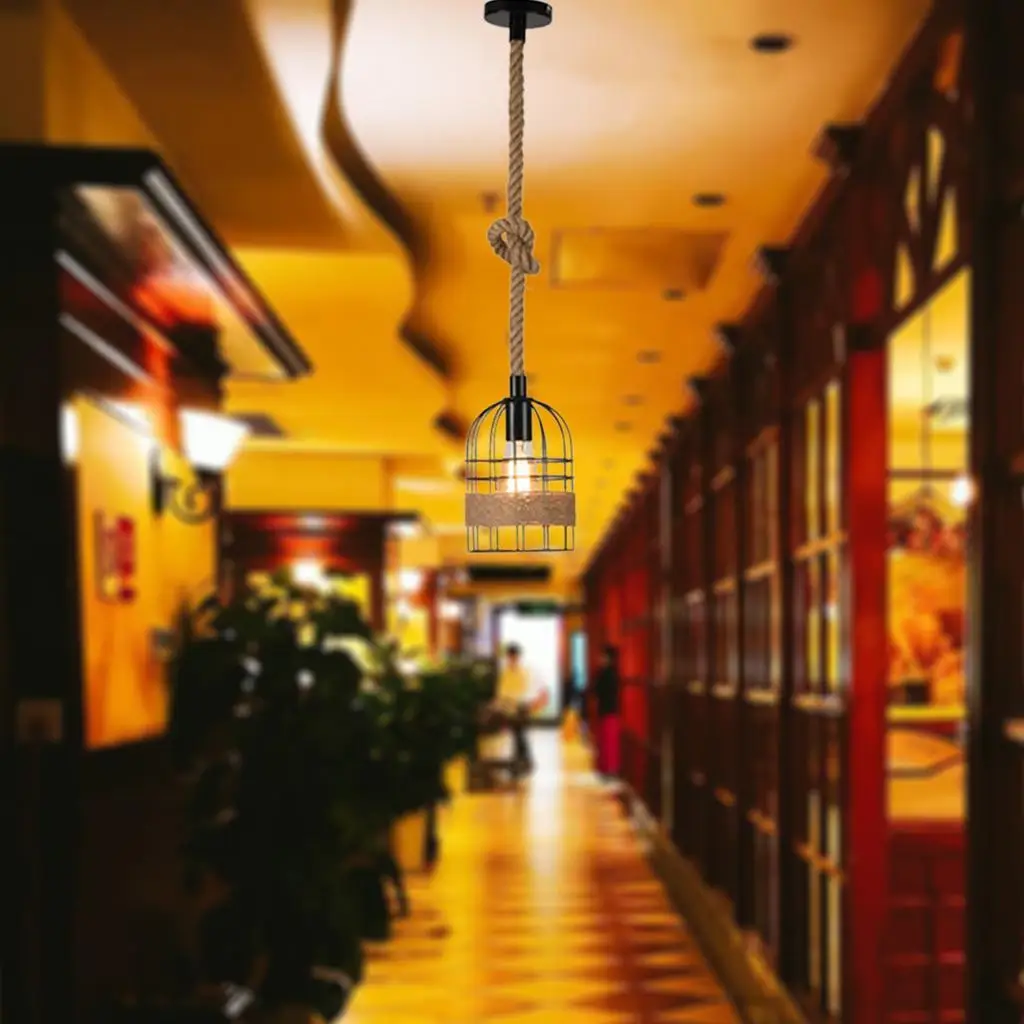 Pendant Light Chandelier DIY Extension Rope Creative Birdcage Lampshade Kit for