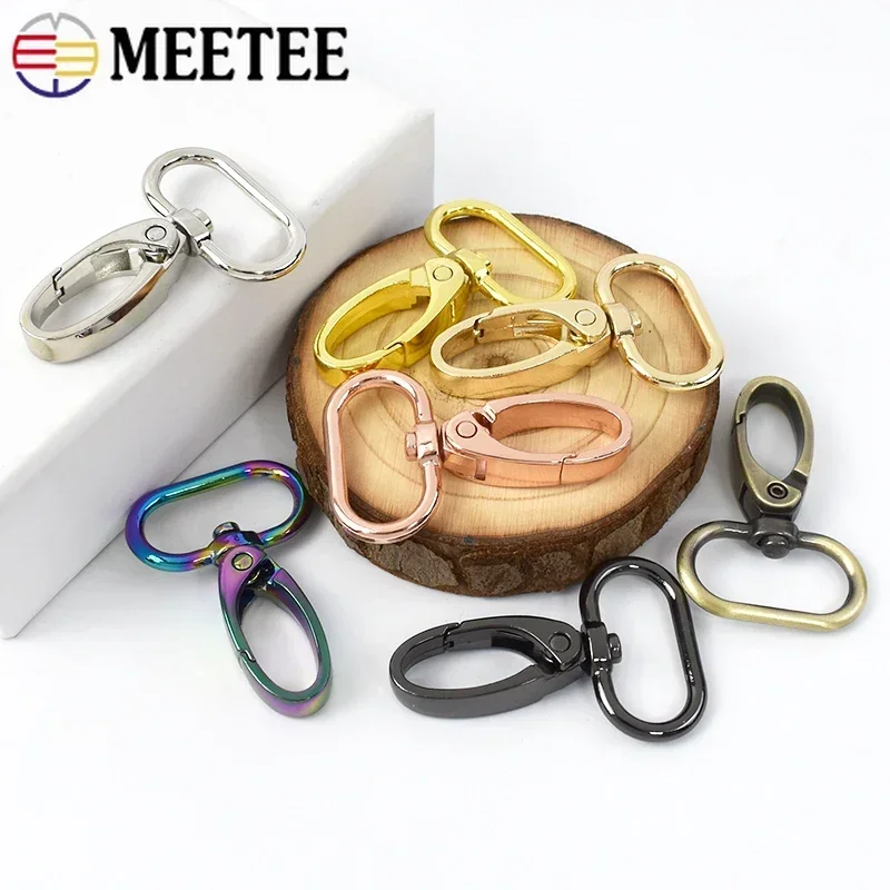 10/20Pcs 20/26/32/38mm 금속 가방 스트랩 버클 랍스터 걸쇠 칼라 Carabiner 스냅 후크 DIY 키 체인 가방 부품 액세서리