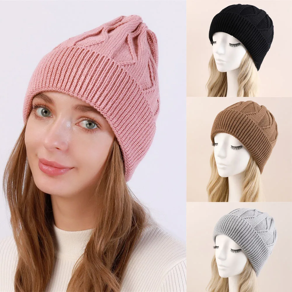 New Beanie Winter For Women Men Boys Girls Crochet Skullies Hat Solid Color Unisex Autumn Knitted Beanies Caps Wild Accessories