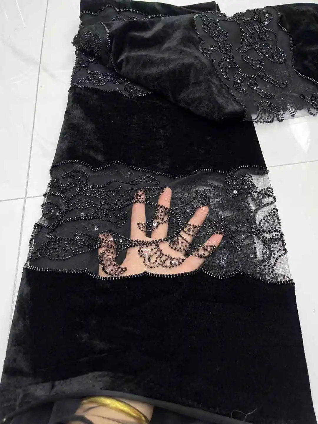 กํามะหยี่ลูกไม้ไนจีเรียแอฟริกันSequinsผ้าลูกไม้ 2025 วัสดุลูกไม้คุณภาพสูงภาษาฝรั่งเศสคําผ้าลูกไม้Tulleผ้าสําหรับชุดเย็บ