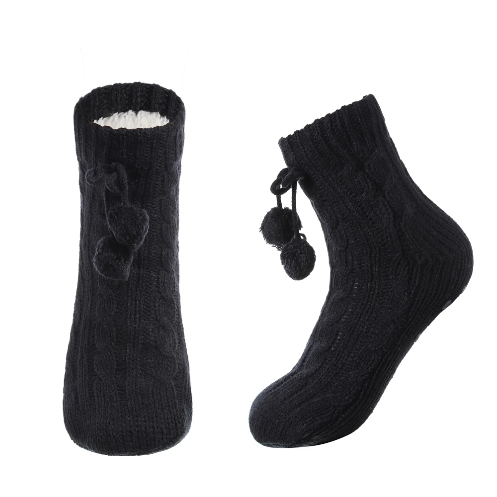 Womens Sock Comfy Floor Winter Sleeping Soft Female Plush Non Slip Grip Silicone Fur Ball Short Slippers Sock Designer Socks