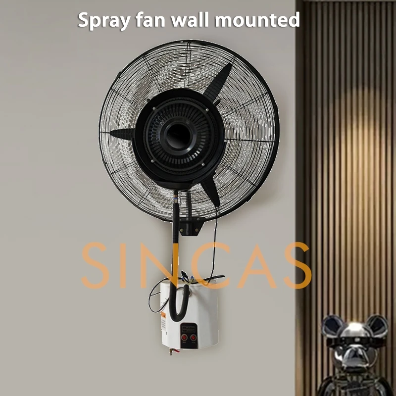 Ventilador de nebulización Industrial montado en la pared, refrigeración de alta potencia, humidificación, pulverización de agua, almacenes de fábrica de alta velocidad, resistente