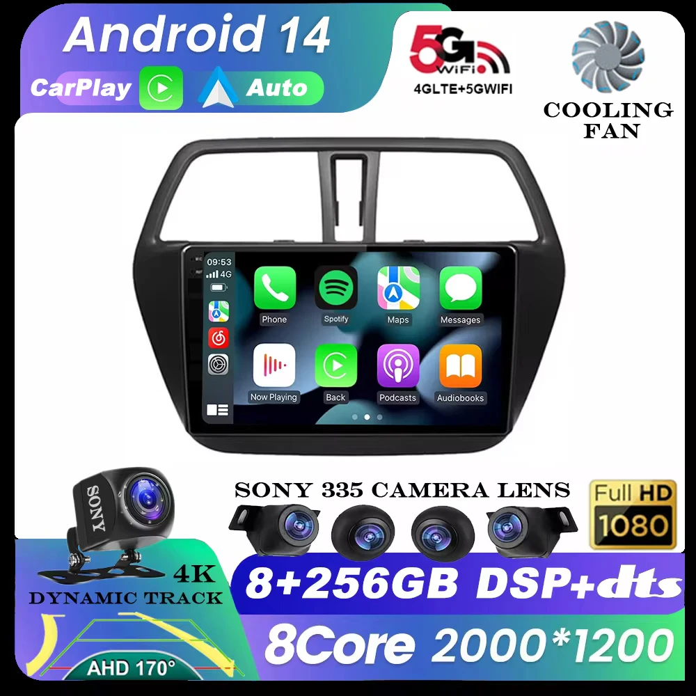 

Автомагнитола на Android 14, 2 Din, для Suzuki SX4-CROSS 2014-2017, навигация, GPS, стерео, мультимедиа, камера 360, видеоплеер, 4G, Wi-Fi, QLED