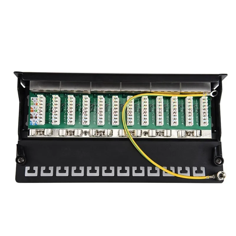 Imagem -04 - Patch Panel de Parede para Rede Blindado Cat e Cat 6a Rj45 Montagem em Rack Portas 12 Portas Keystone Jack 45 Hub Internet