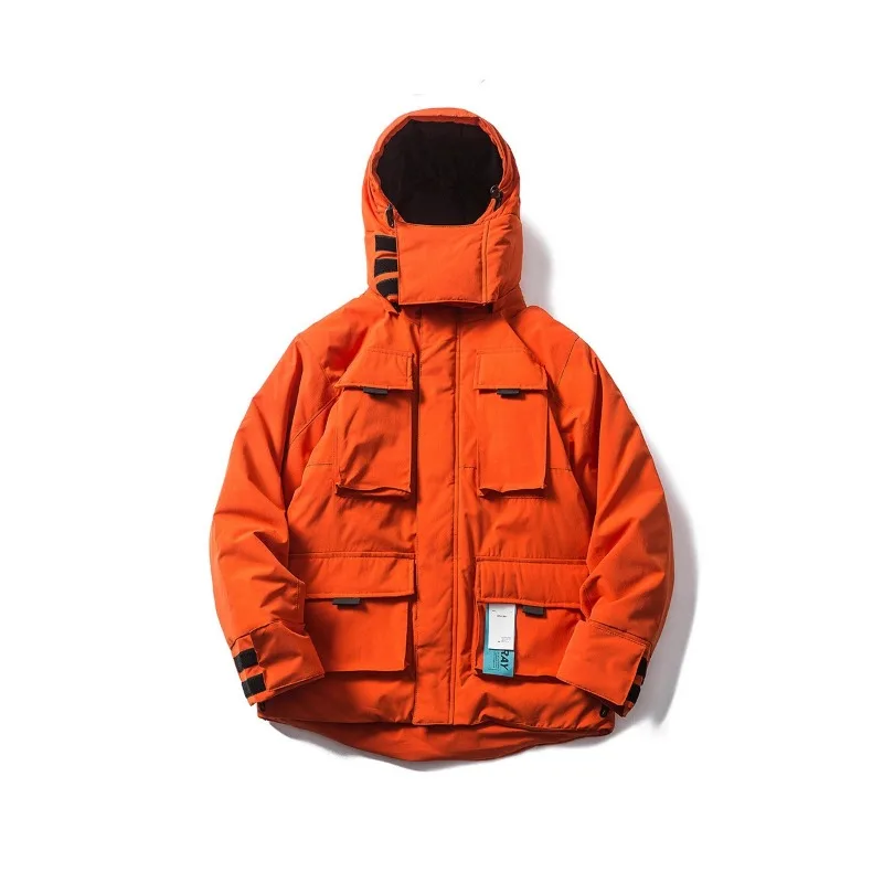 2026 New Men's Winter Jackets Thicken Warm Parkas Coats Multi Pockets Mask Caps Padded Jackets Man Winter Parkas Outwear