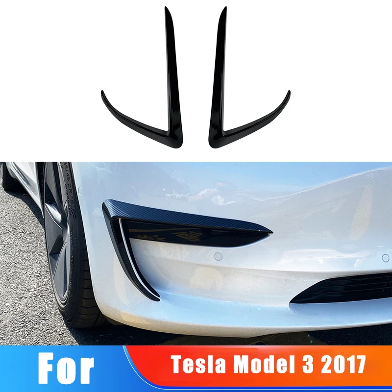 

For Tesla Model 3 2017 Front Bumper Air Vent Wind Knife Car Stickers Decoration Modification Accessories