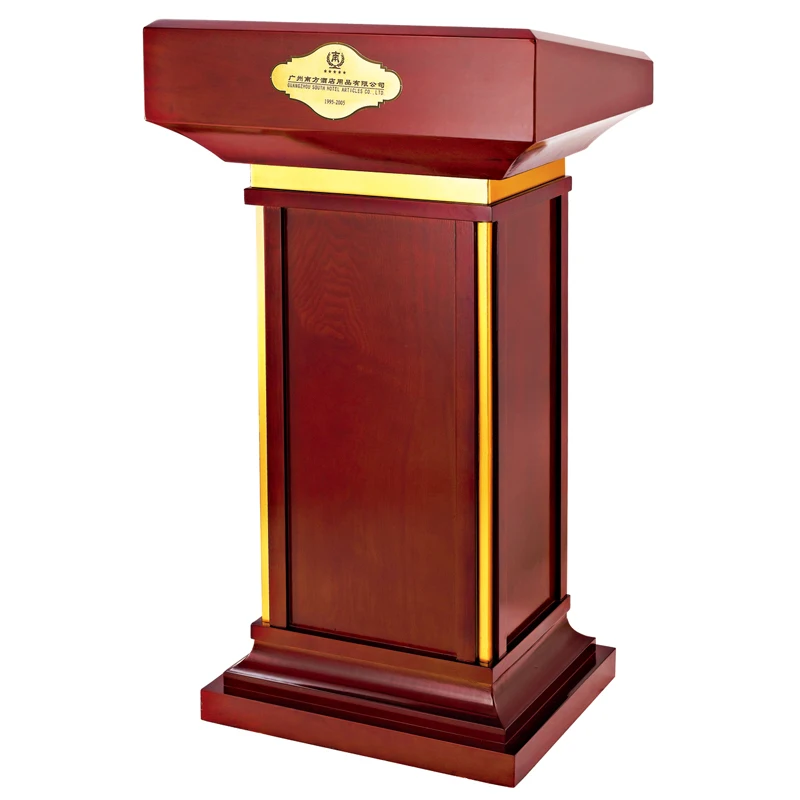 Hotel Solid Wood Concierge Desk Restaurant Large Rosewood Reception Table Conference Host Station Speaker's Platform