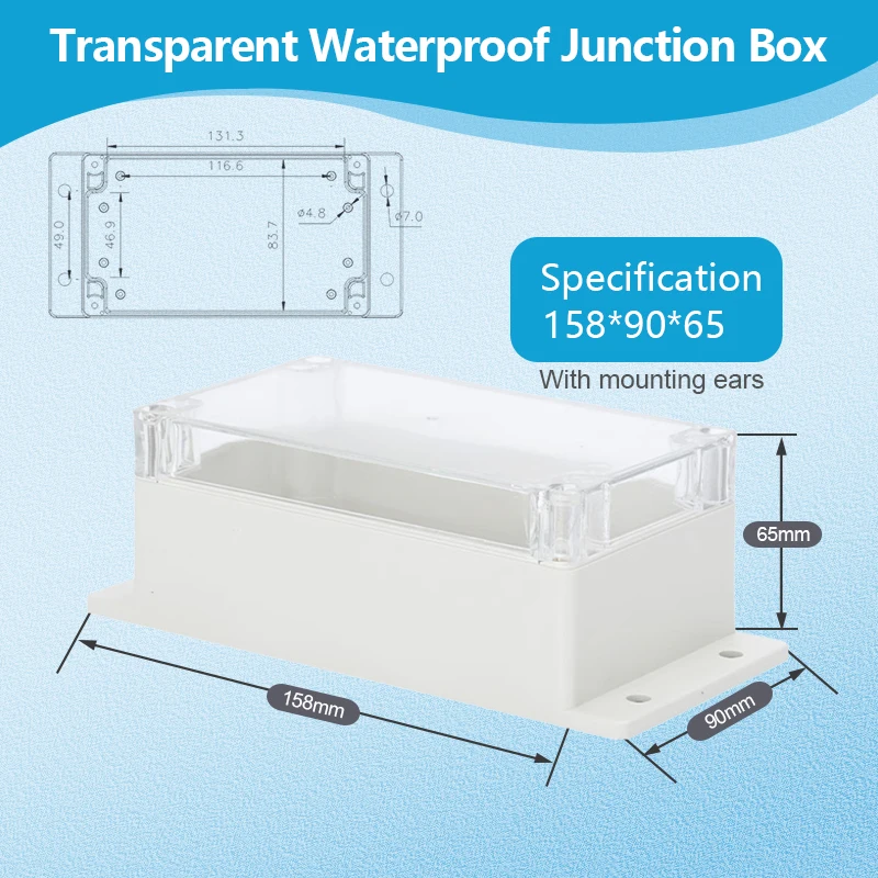 IP67 Kunststoff Transparente Wasserdichte Gehäuse Box für Outdoor Elektronische Projekte Elektrische Instrument Junction Gehäuse Schützen