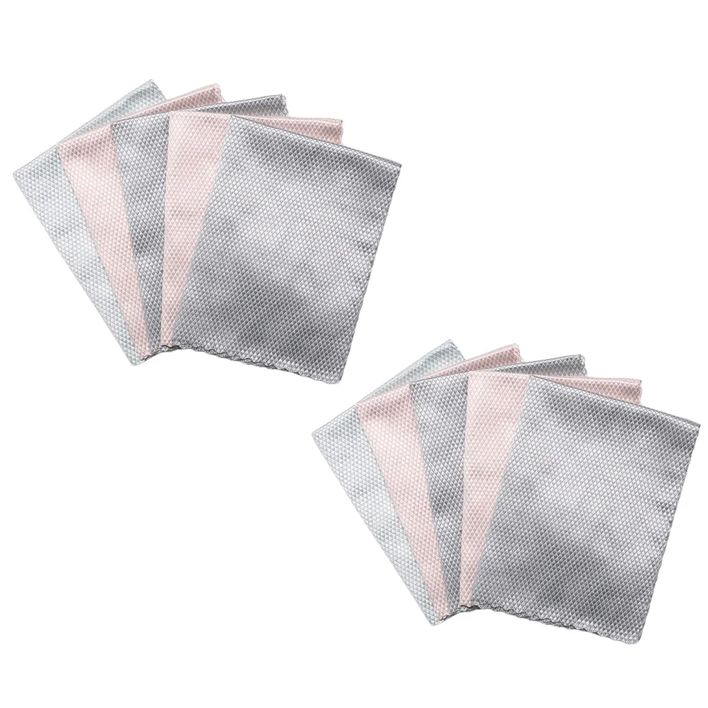 

10Pcs Kitchen Dish Towels Absorbable Cleaning Cloth with Fish Scale Texture for Stove Sink Dishes Oil Free Easy Clean Home