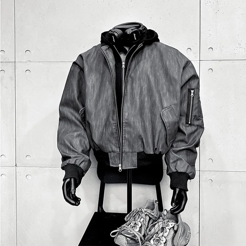 

Мужская кожаная мотоциклетная куртка Cleanfit American Style, большие размеры, 250 Pou Cool Haome, бейсбольная куртка, зимняя одежда