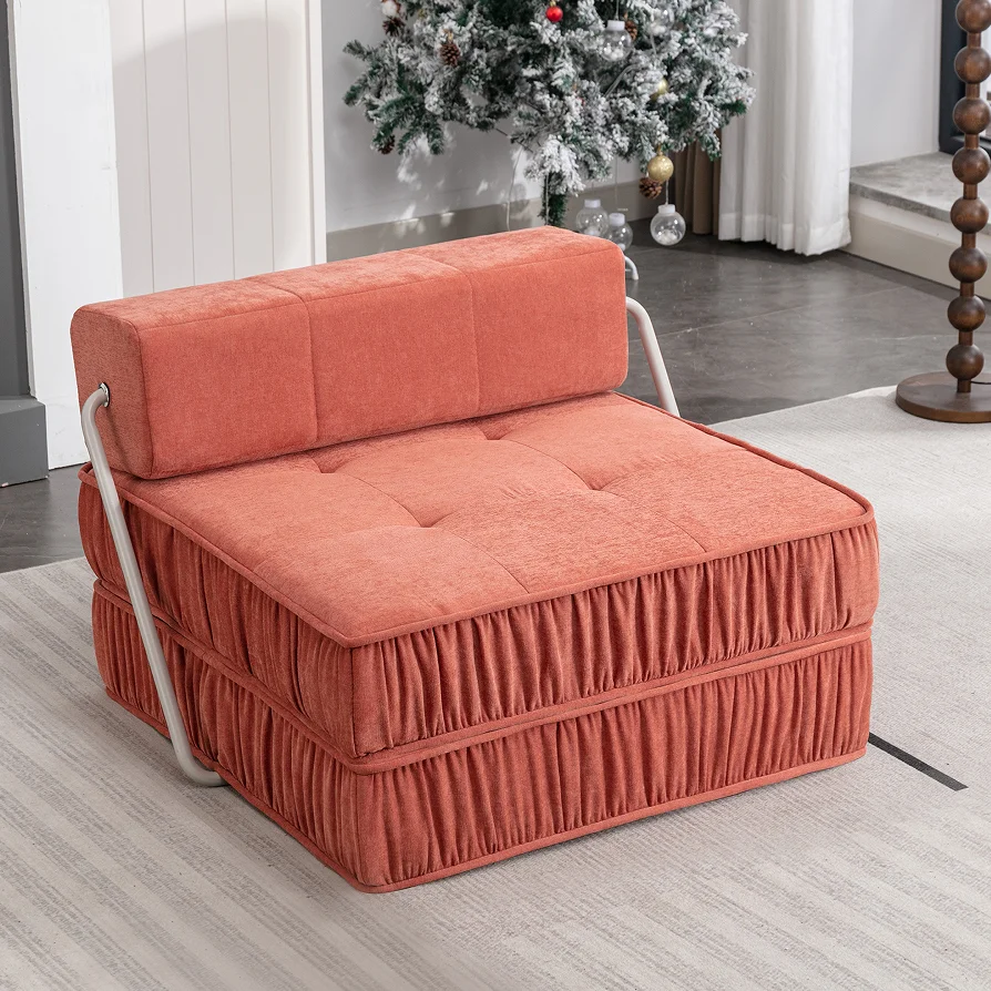# Modern Metal Frame Folding Sofa Futon Sleeper Chair & Convertible Floor Couch Sleeping Mattress For Living Room Hotel Us