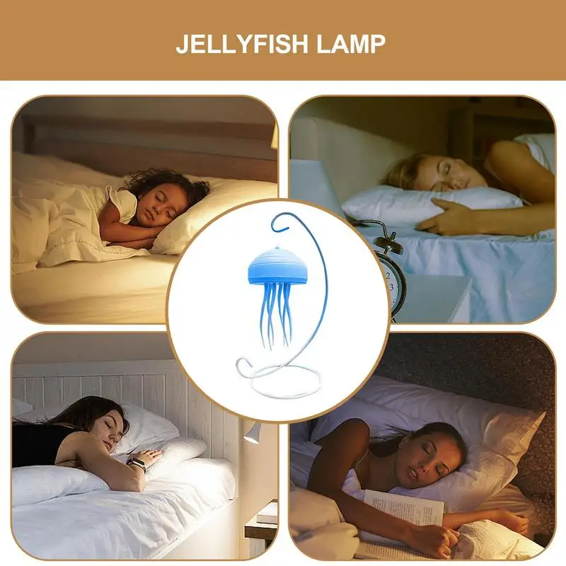 Imagem -05 - Jellyfish-shaped Led Night Light com Rotação Dinâmica Design Lâmpada de Mesa para Quarto Dormir Criativo