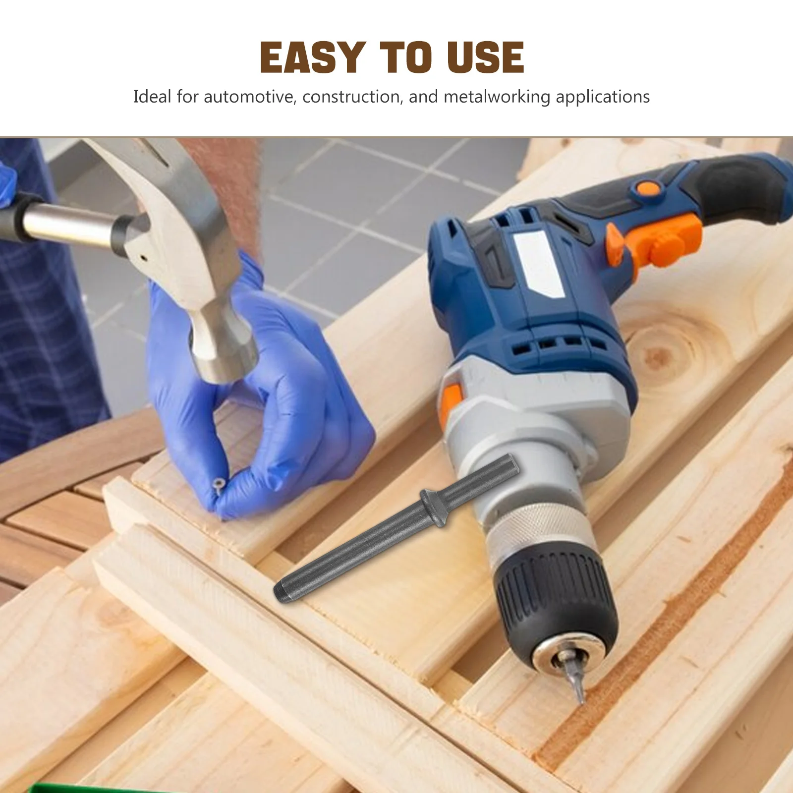 High-Efficiency Pneumatic Rivet Bit 3-8Mm Air Hammer Head For Metal Wood Durable Alloy Precision Riveting Tool Kit