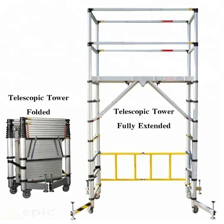 2018 Hot Sale Construction Aluminium Mobile Telescopic Scaffolding Tower Ladder