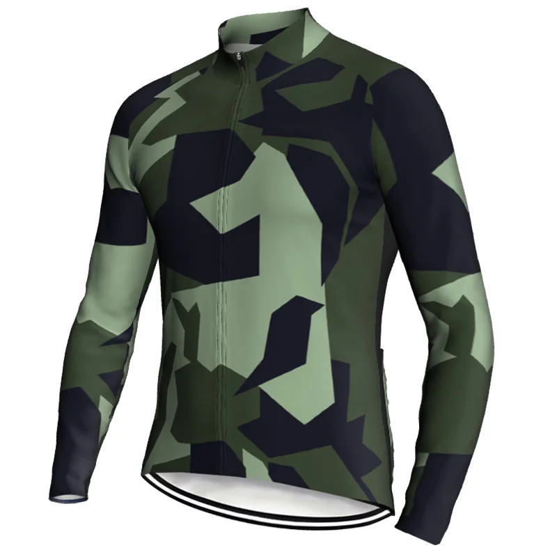 Long Sleeves Camo Men Jersey MTB Spor Road Bike Cycling Jacket Bicycle Sport Top Wear Mountain Road bib Outdoor Motocros Clothes