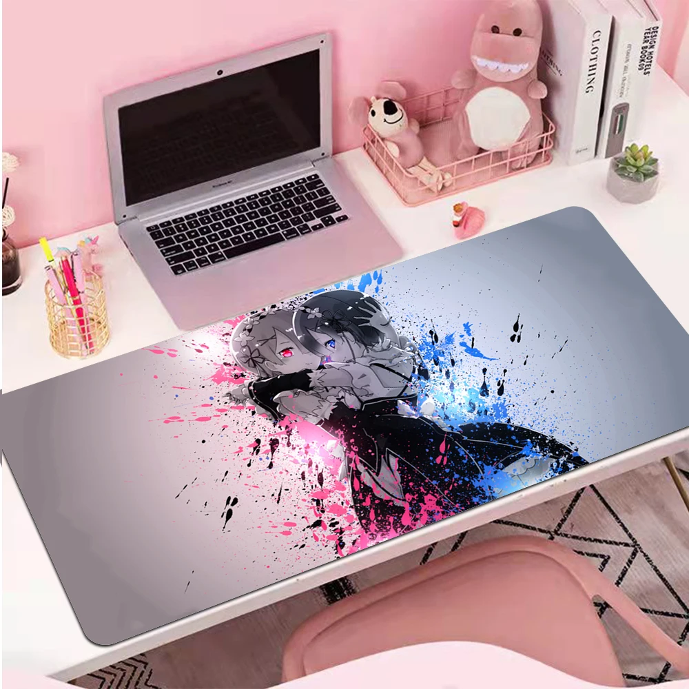 

Rem Re Zero Anime Girls Speed Locking Edge Large Rubber Mouse Pad Waterproof Gamer Desk Mousepad Keyboard Mat for CSGO Dota LOL