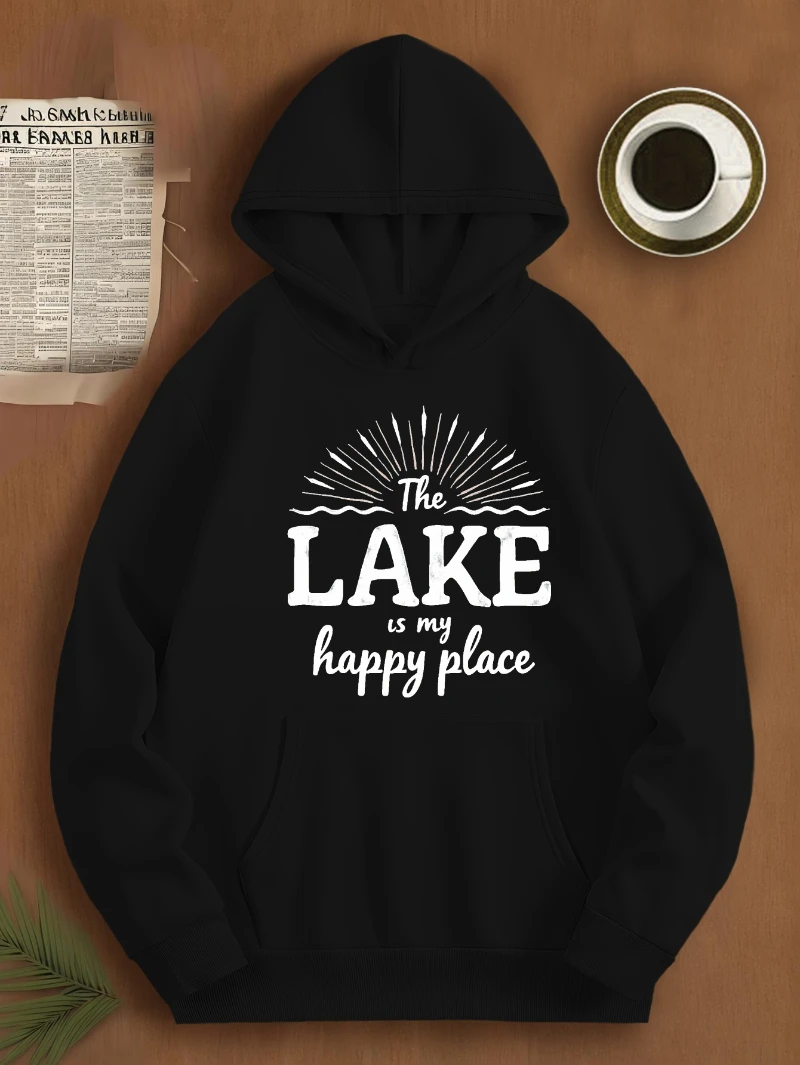 

Осень и зима 2025 года Lake Happy Place_ Толстовка с рисунком Яркая высококачественная роскошь для мужчин и женщин Топ Y2k