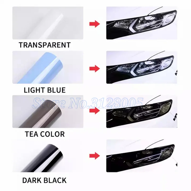 Car Headlight & Taillight & Fog Light Lamp wrap Film Smoke Black TPH PU PPF Protective Film For Car Styling Motorcycle Decorate