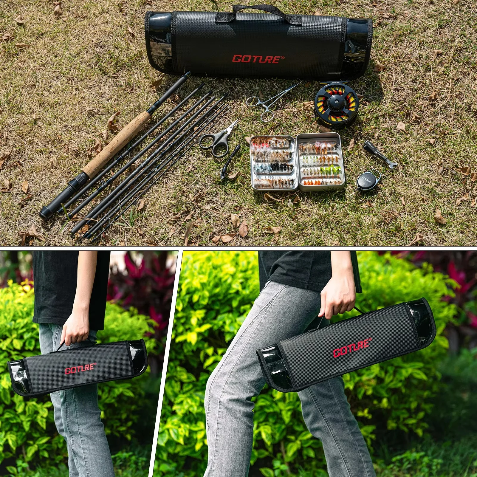 Goture #5/6 Travel Fly Fishing Rod 2.7M Multinodal Medium Fast Action Fly Rod Cork＆carbon Handle Ultralight Fishing Tackle view 4