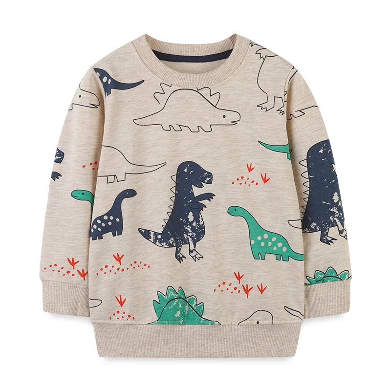 

Children's Clothing Long-sleeved Sweater Spring and Autumn Pullover Round Neck Boys Bottoming Shirt Cute Printed Children's Top