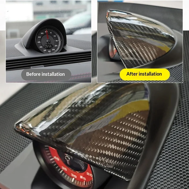 For Porsche Panamera Carbon Fiber Dashboard Clock Decoration Interior Upgrade