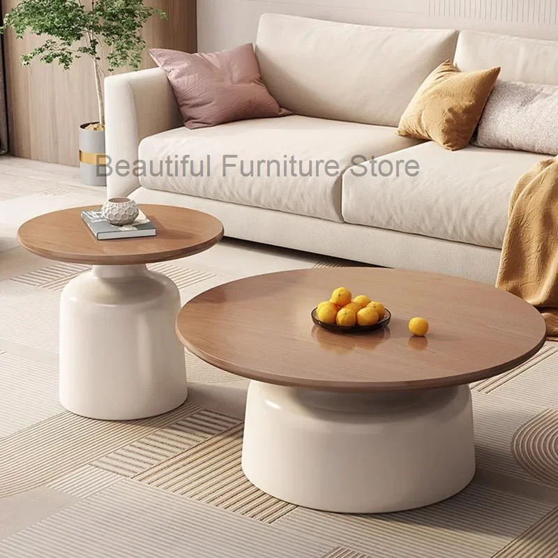 

Circular Set Coffee Table Floor Originality Space Saving Home Coffee Table Unique Minimalism Mesa Centro Living Room Furniture