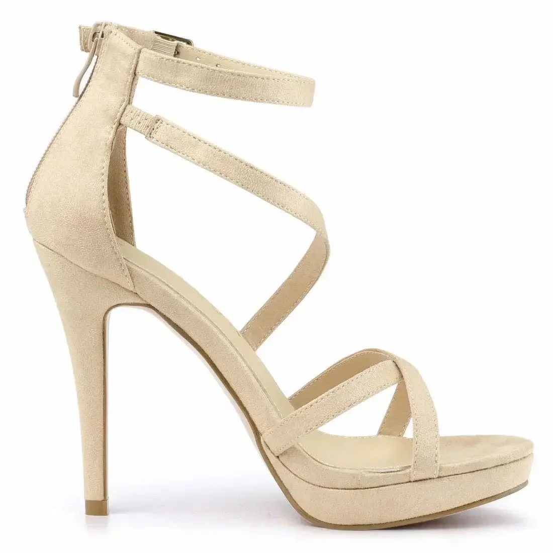 Women Sandals Summer Sexy Pumps 11cm Velvet Open Toe Ankle Strap Stiletto Strappy High Heels Nightclub Party Wedding Dress Shoes view 6