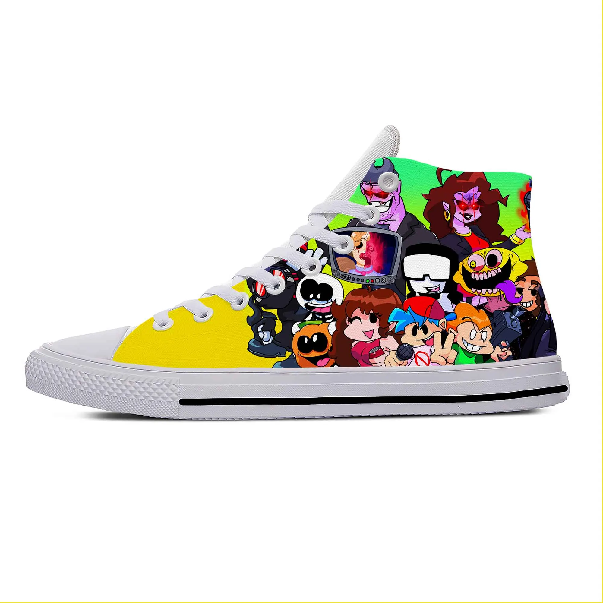 Funkin Anime Cartoon Night Game Friday Cool Funny Casual Cloth Shoes High Top Lightweight Breathable 3D Print Men Women Sneakers