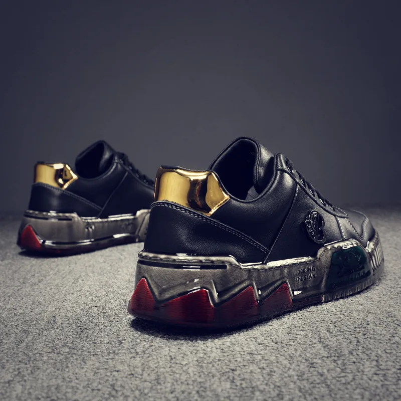 المحطة الأوروبية بالتنقيط المطاط عارضة أحذية مجلس الرجال الربيع والخريف تنوعا سميكة سوليد الرياضة الاتجاه الأحذية المطاطية الرطبة #2