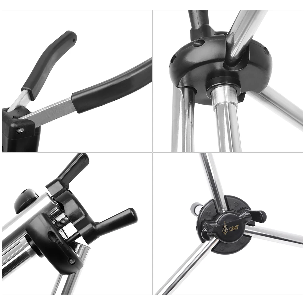 Foldable Soprano Saxophone Stand Portable Sax Metal Floor Stand Holder with Carry Bag Woodwind Instrument Parts