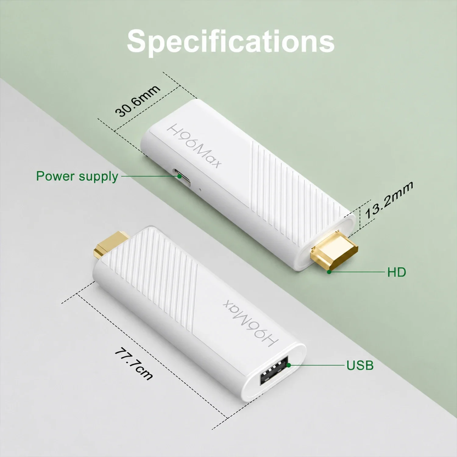 H96Max RK3518 TV-Stick Android14 Quad-Core BT5.4 4K@60fps 2.4G&5G Wifi6 2GB 16GB Google Sprachassistent Mediaplayer AI TV-Stick – Detail 12
