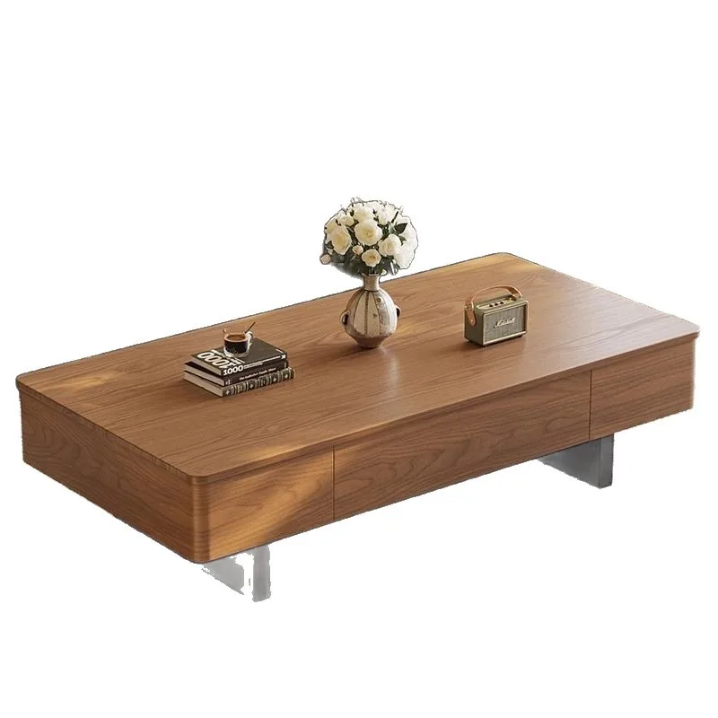 

Medieval style, coffee table, living room, walnut, modern, simple, rectangular, solid wood