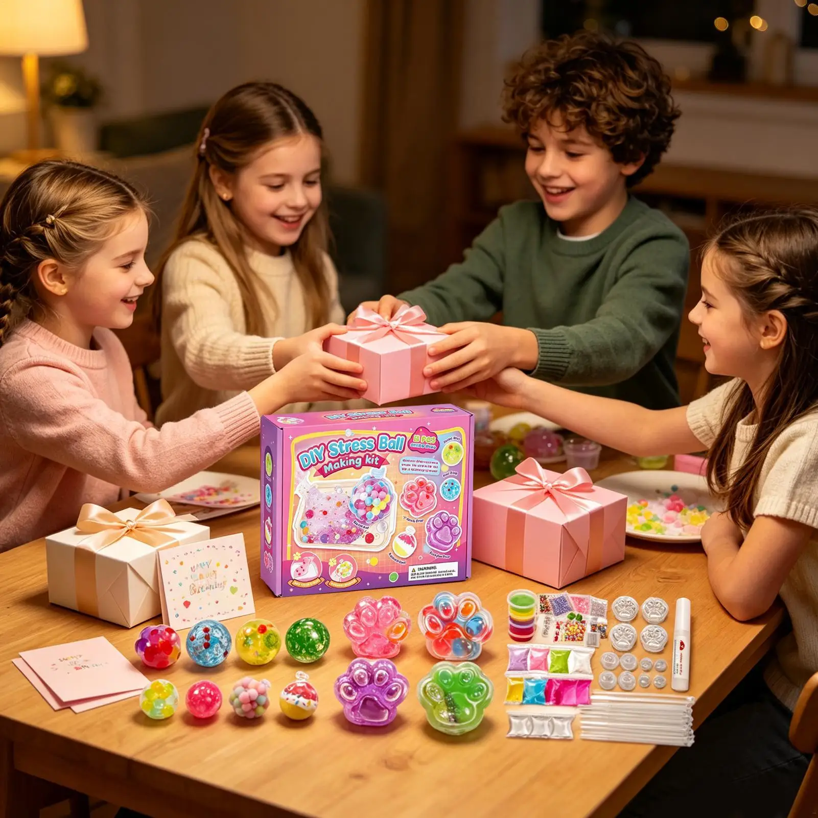 diy-stress-ball-soft-relief-funny-slush-cat-paw-craft-kit-stress-balls-kit-with-accessories-for-kids-boys-girls-home-travel