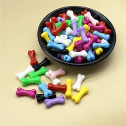 Bone Shaped Colorido Acrílico Beads para DIY Fazer Jóias, colares, pulseiras, brincos, pingentes, 9x20mm, 20Pcs